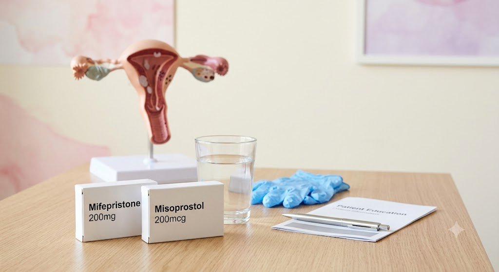 How does the abortion pill work with mifepristone and misoprostol?